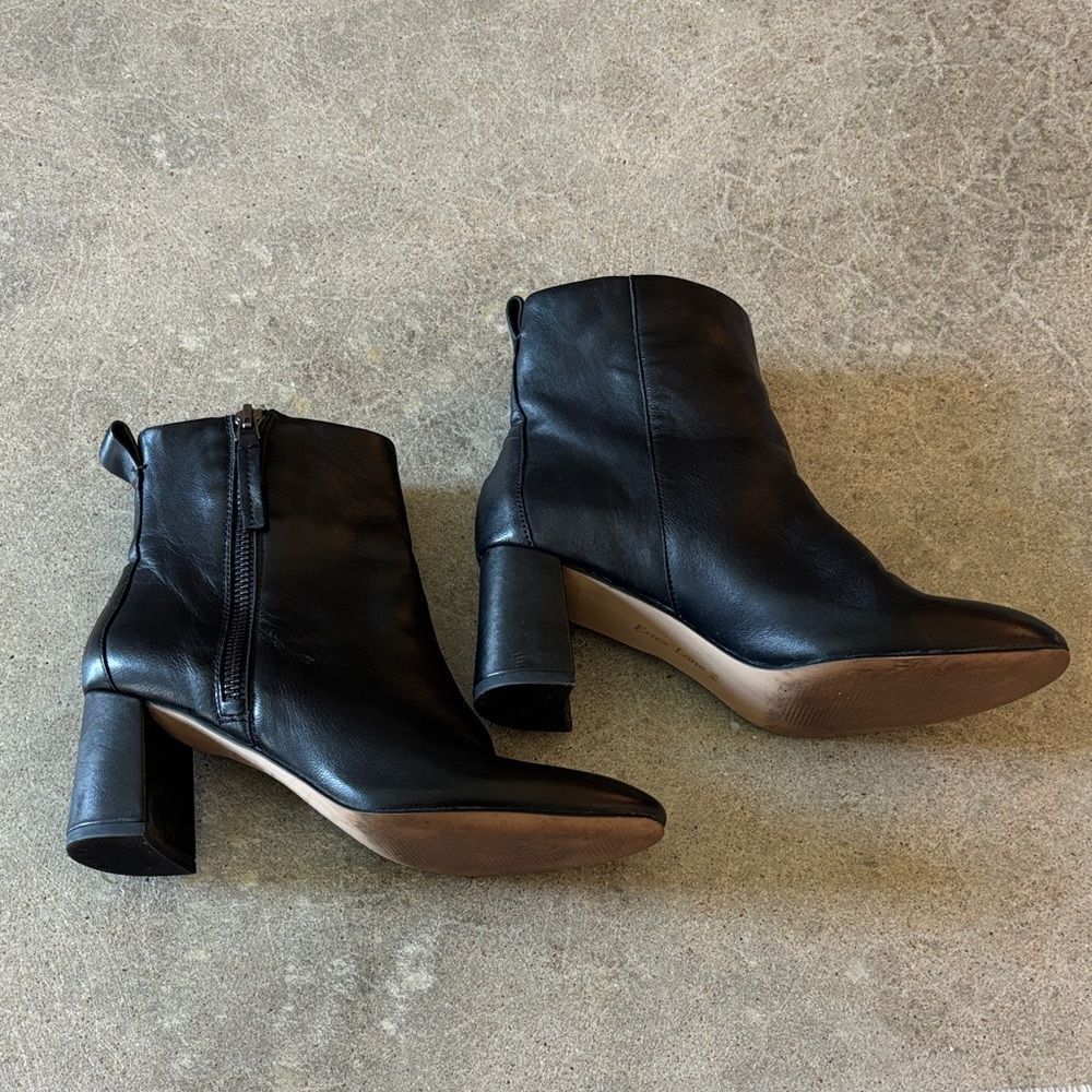 Essex Lane Classic Black Leather Booties